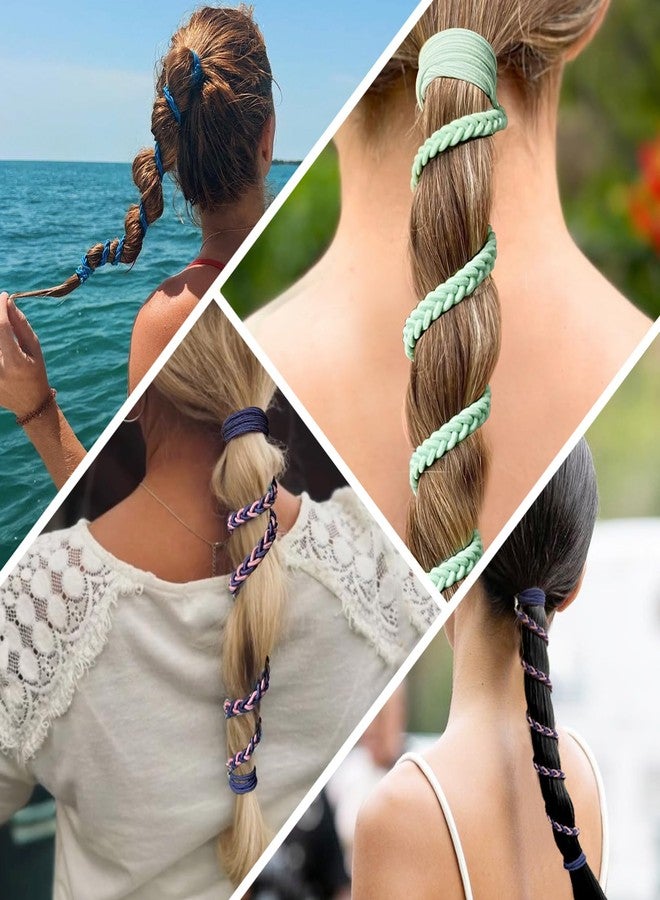 DAOSUN Hair Ties for Women Long Hair, 25" Elastic No Tangle Spiral Hair Ties Damage-Free Pony Tail Wraps for Thick Long Hair Motorcycle Hair Accessories for Sports- Bike Riding Swim Skiing- 3 Pack Colorful - Image 2
